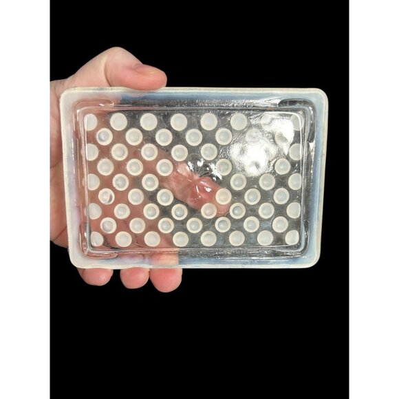 Vtg. Fenton Moonstone Hobnail Trinket Cigarette Vanity Box & Lid Opalescent - Picture 6 of 9